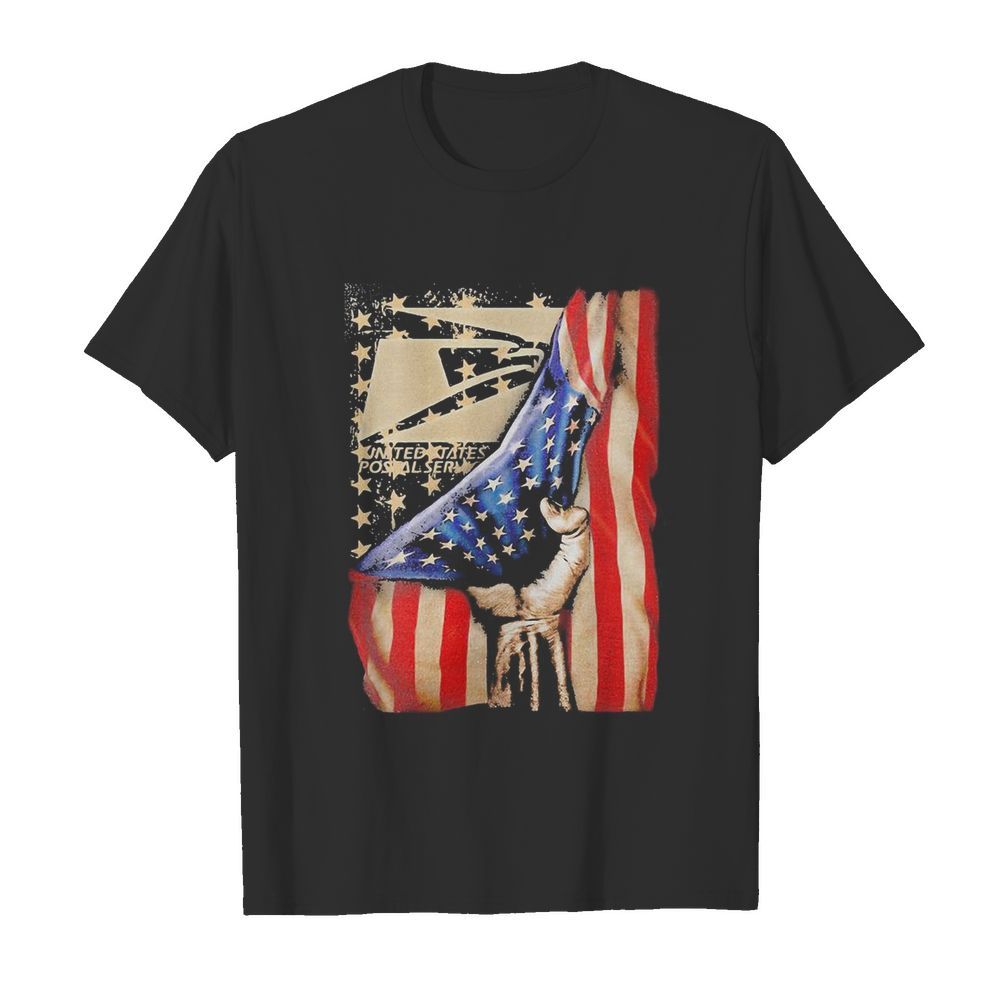 United states postal service logo american flag happy independence day shirt