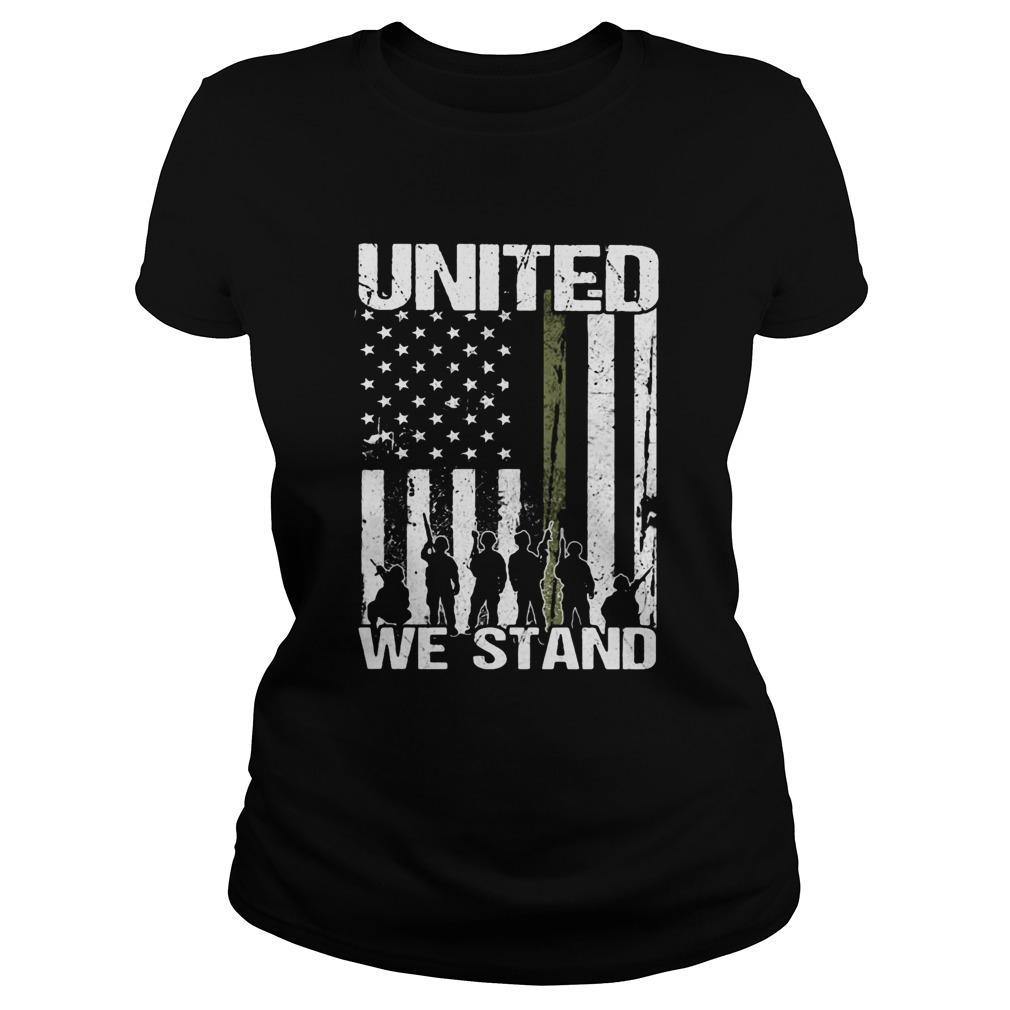 Veteran united we stand american flag independence day  Classic Ladies