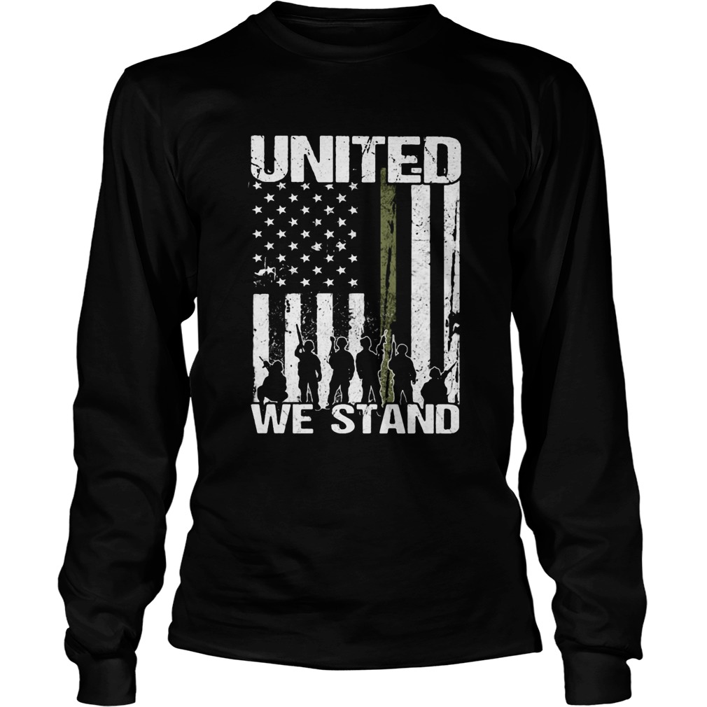 Veteran united we stand american flag independence day  Long Sleeve