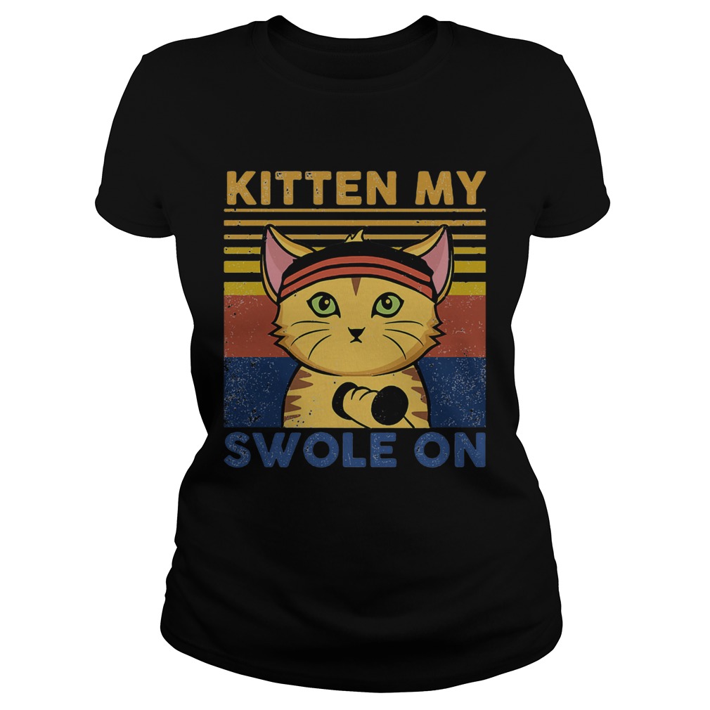 Weightlifting cat kitten my swole on vintage 2020  Classic Ladies