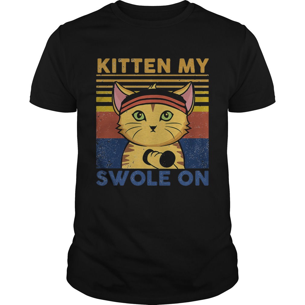 Weightlifting cat kitten my swole on vintage 2020  Unisex