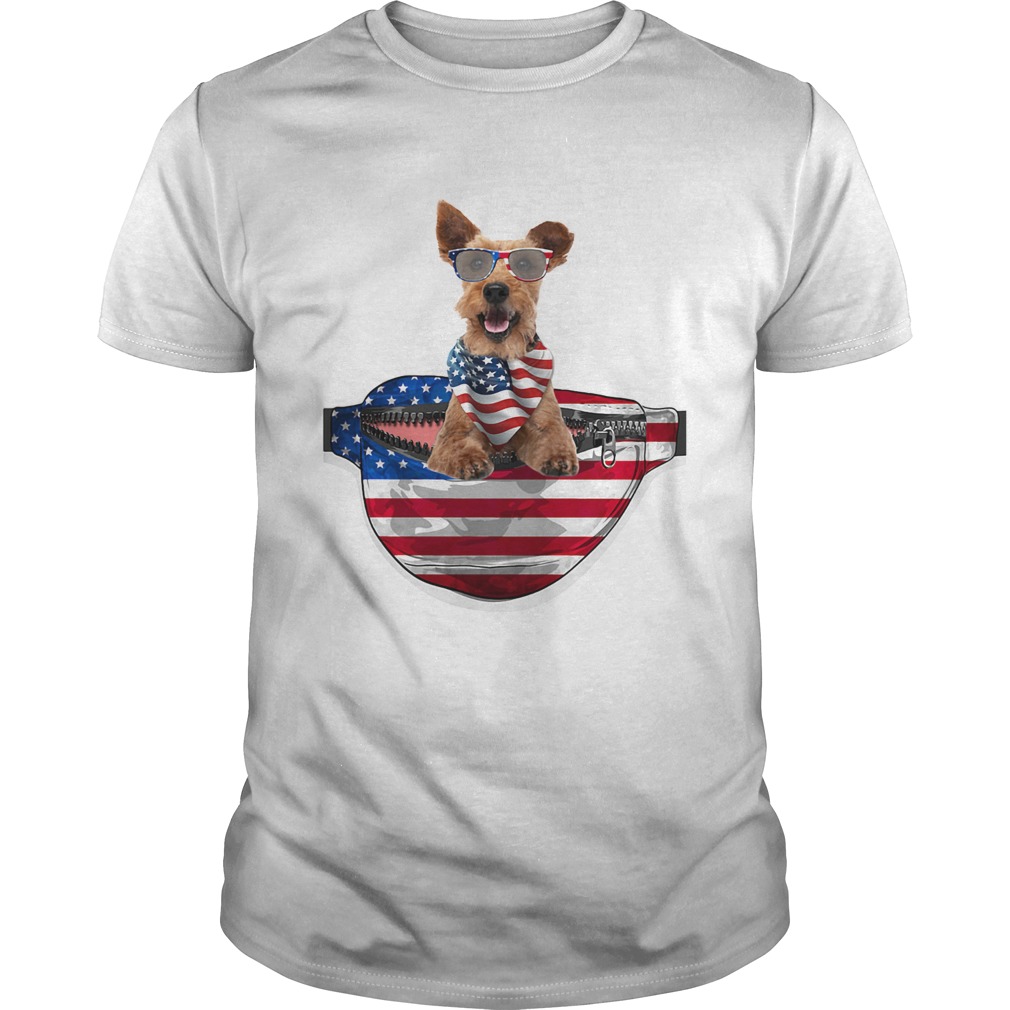 Welsh terrier waist pack american flag independence day shirt