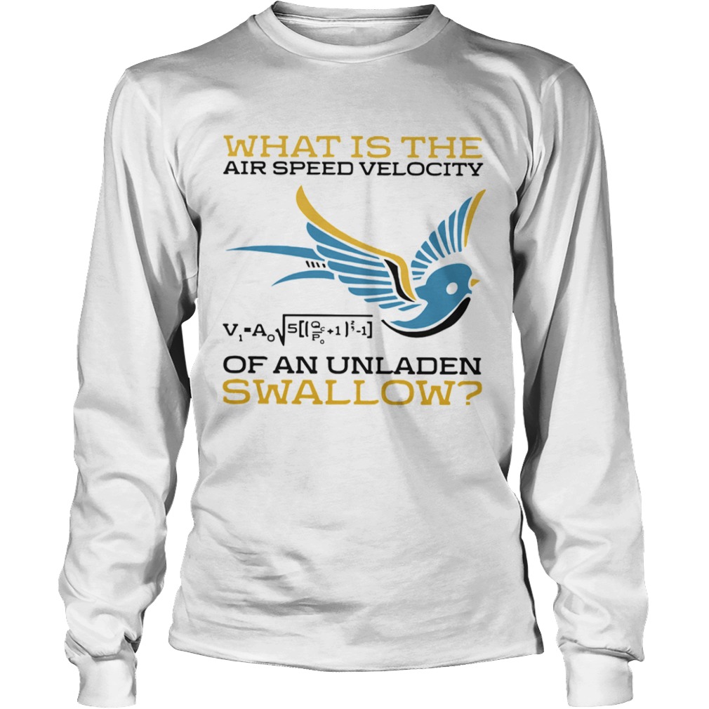 What Is The Air Speed Velocity Of An Unladen Swallow Math  Long Sleeve