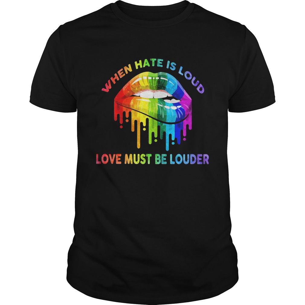 When hate is loud love must be louder lip LGBT  Unisex