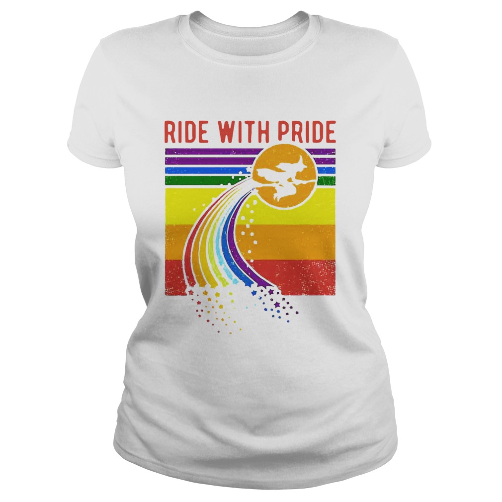 Witch Ride With Pride LGBT Pride Vintage  Classic Ladies