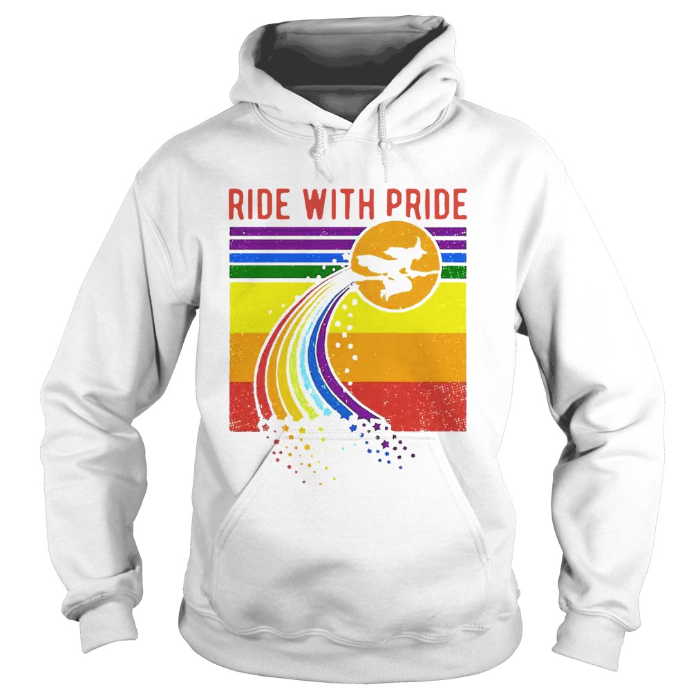 Witch Ride With Pride LGBT Pride Vintage  Hoodie