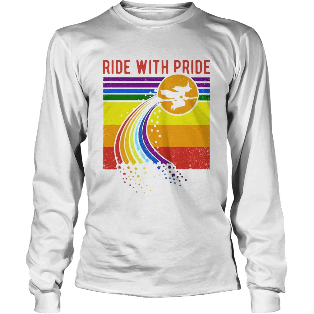 Witch Ride With Pride LGBT Pride Vintage  Long Sleeve