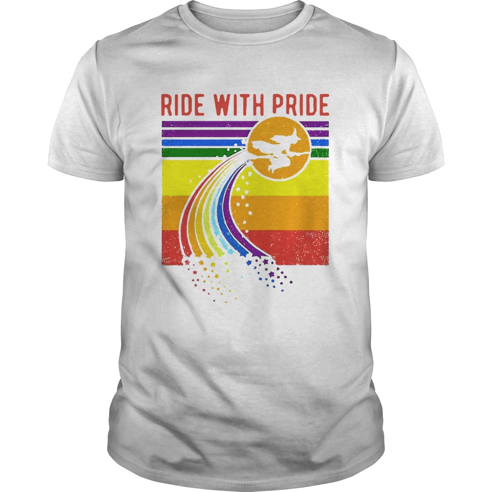 Witch Ride With Pride LGBT Pride Vintage  Unisex