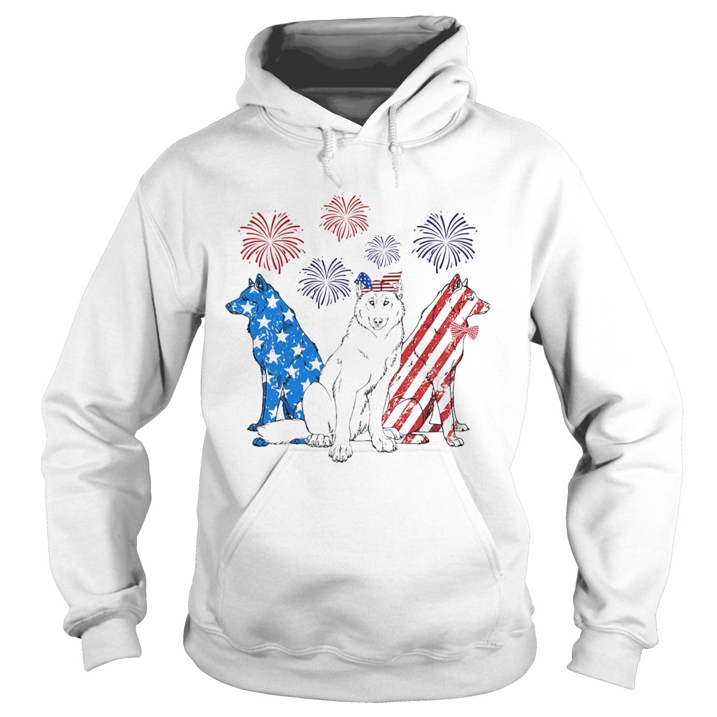 Wolf firework american flag independence day  Hoodie