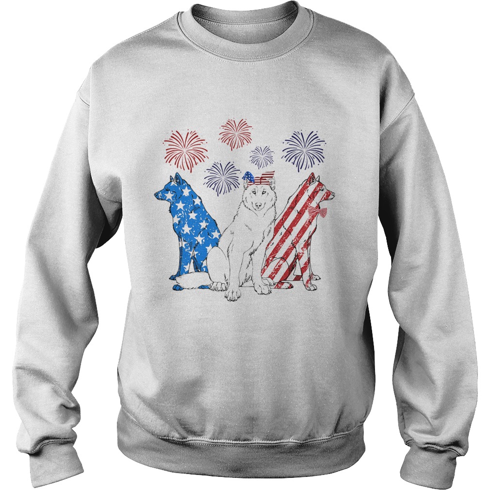 Wolf firework american flag independence day  Sweatshirt