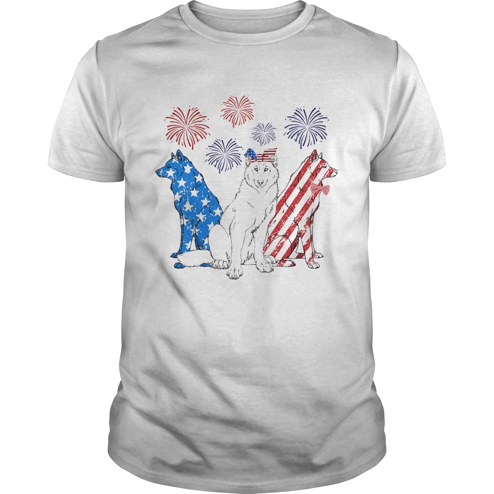 Wolf firework american flag independence day  Unisex