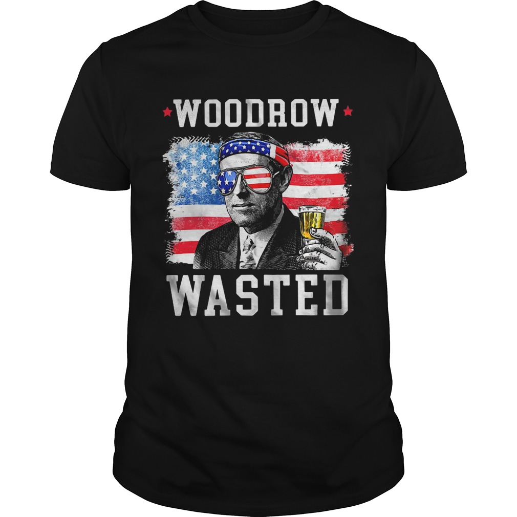 Woodrow wasted drinking 4th of july American flag shirt