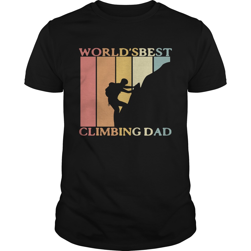 Worlds best climbing dad happy fathers day vintage retro shirt