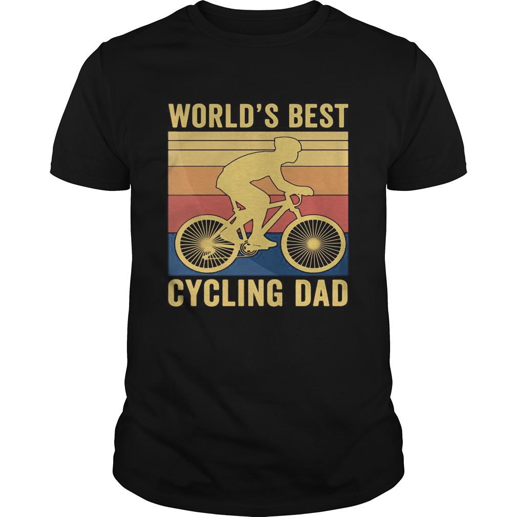 Worlds best cycling dad vintage retro shirt