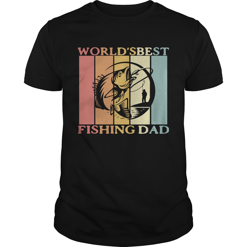 Worlds best fishing dad happy fathers day vintage retro shirt