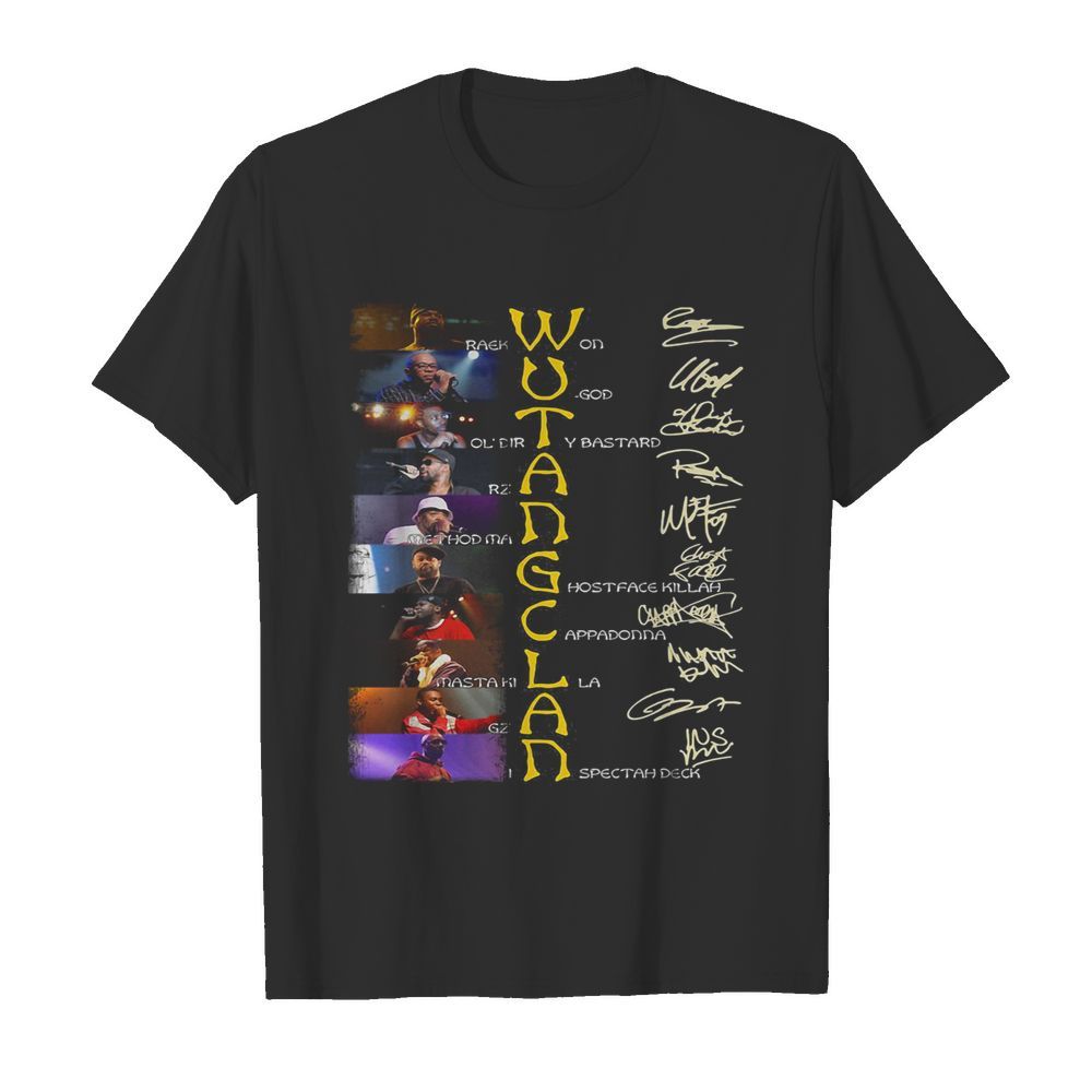 Wu tang clan band members signatures shirt