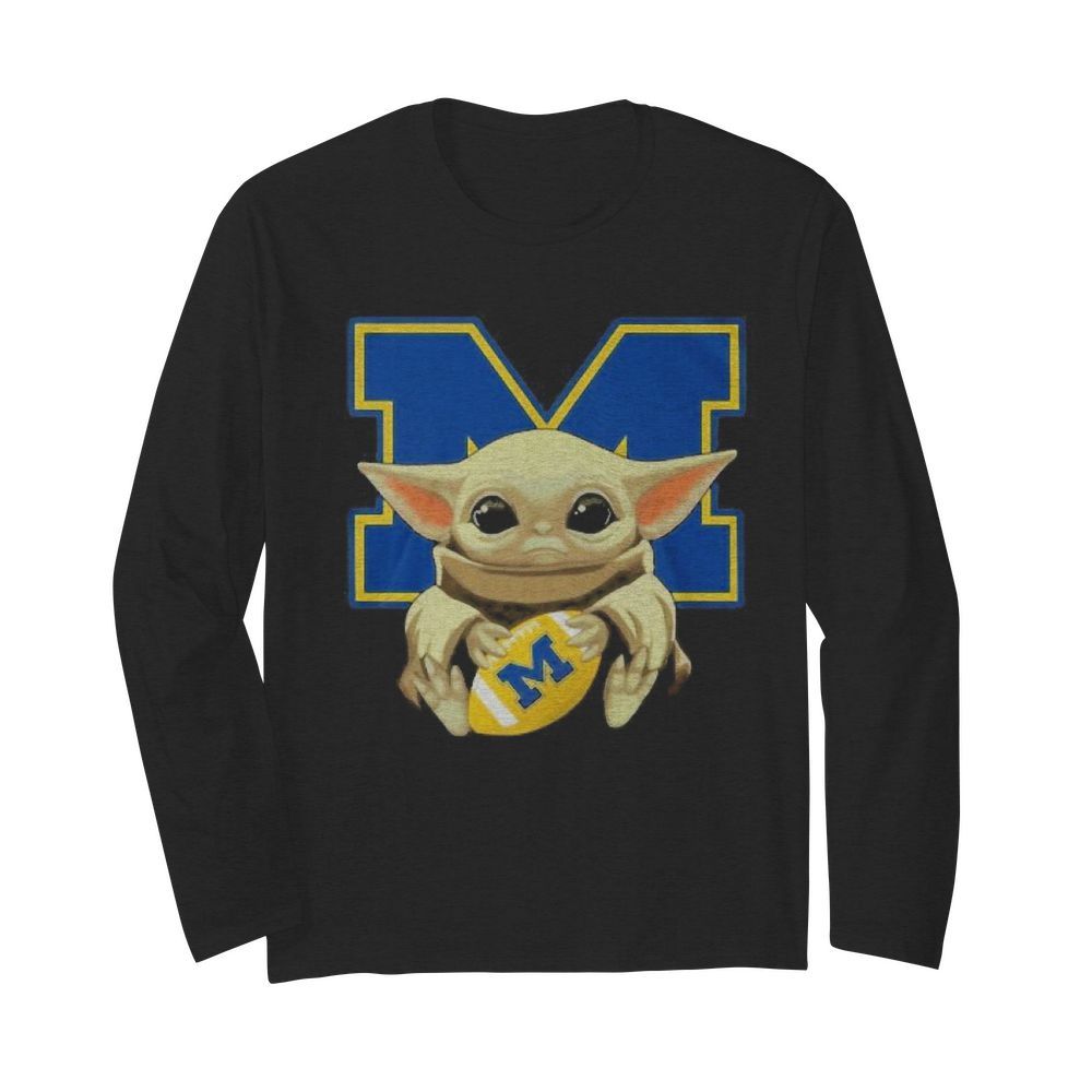 Yoda Baby hug Wolverines  Long Sleeved T-shirt 