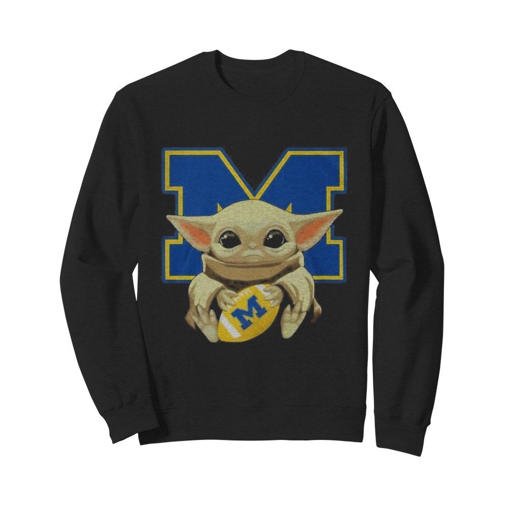 Yoda Baby hug Wolverines  Unisex Sweatshirt