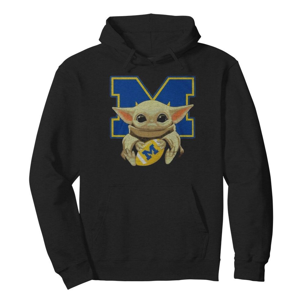 Yoda Baby hug Wolverines  Unisex Hoodie