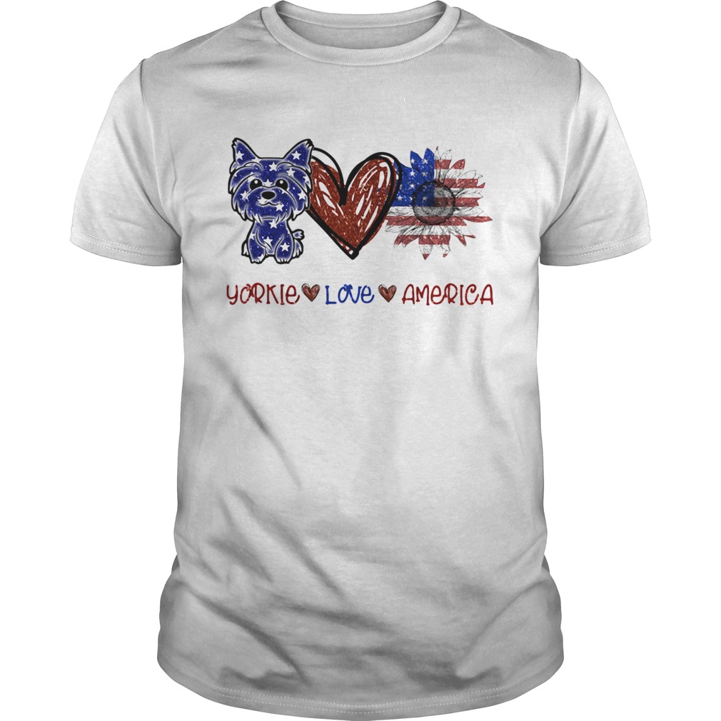 Yorkie love america 4th of july independence day shirt