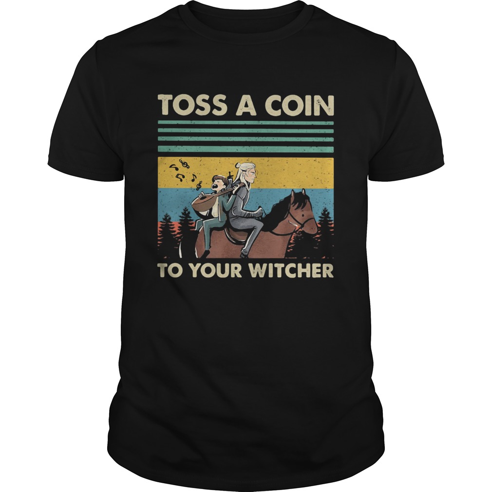 he witcher henry cavill toss a coin to your witcher vintage retro shirt