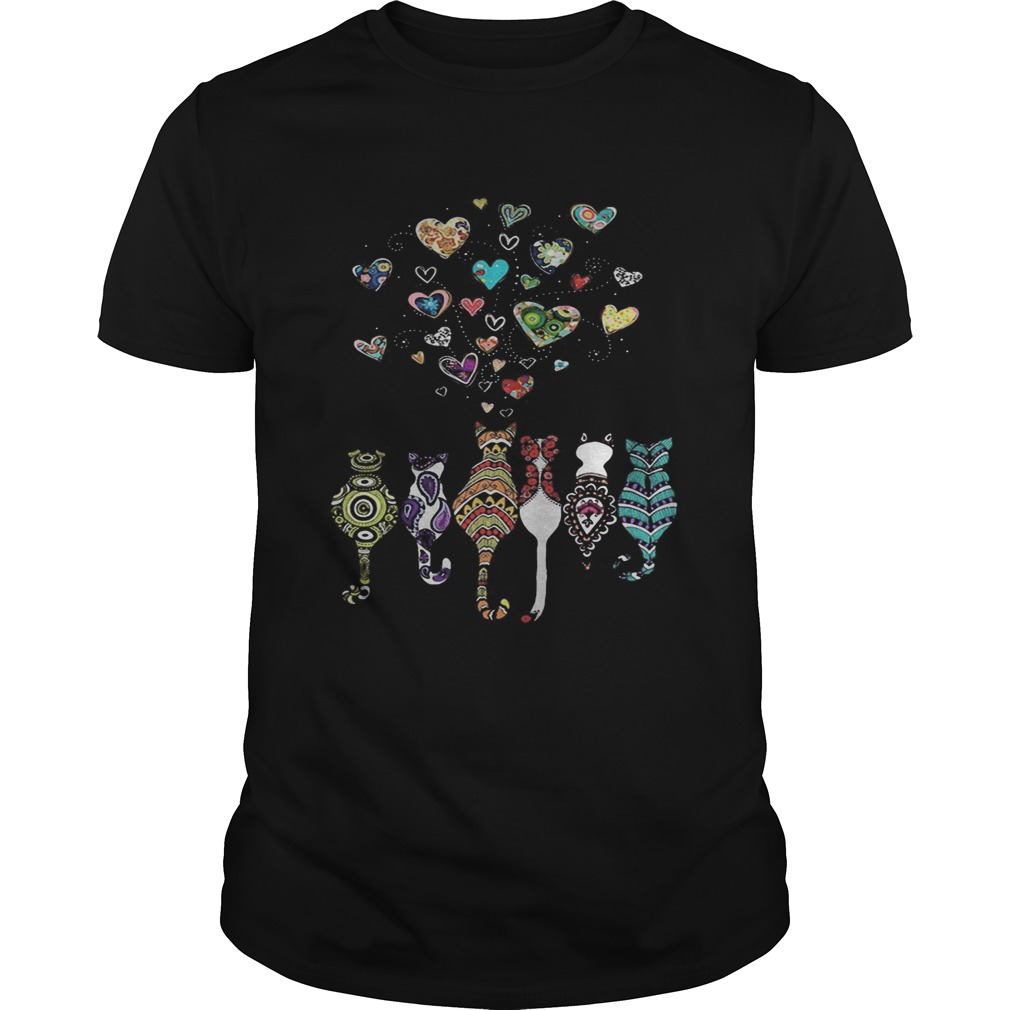 hippie cats hearts shirt