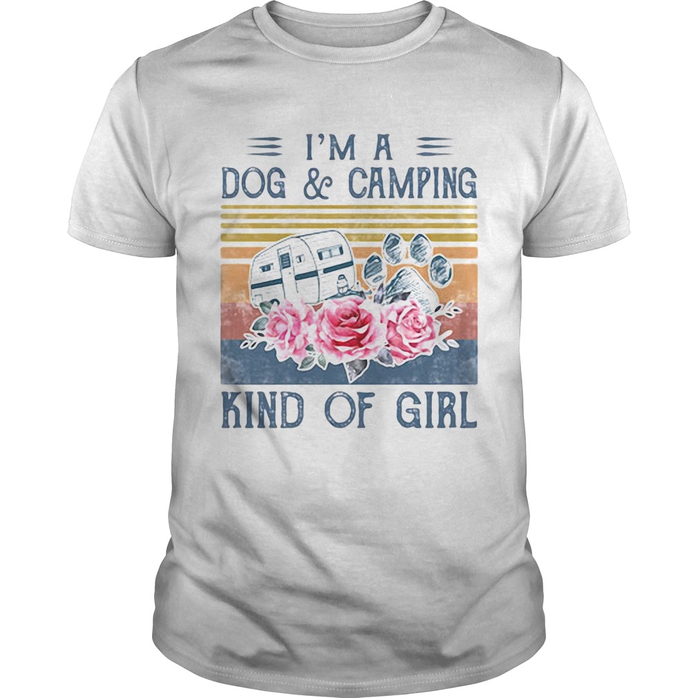 m a paw dog and camping kind of girl flowers vintage retro shirt