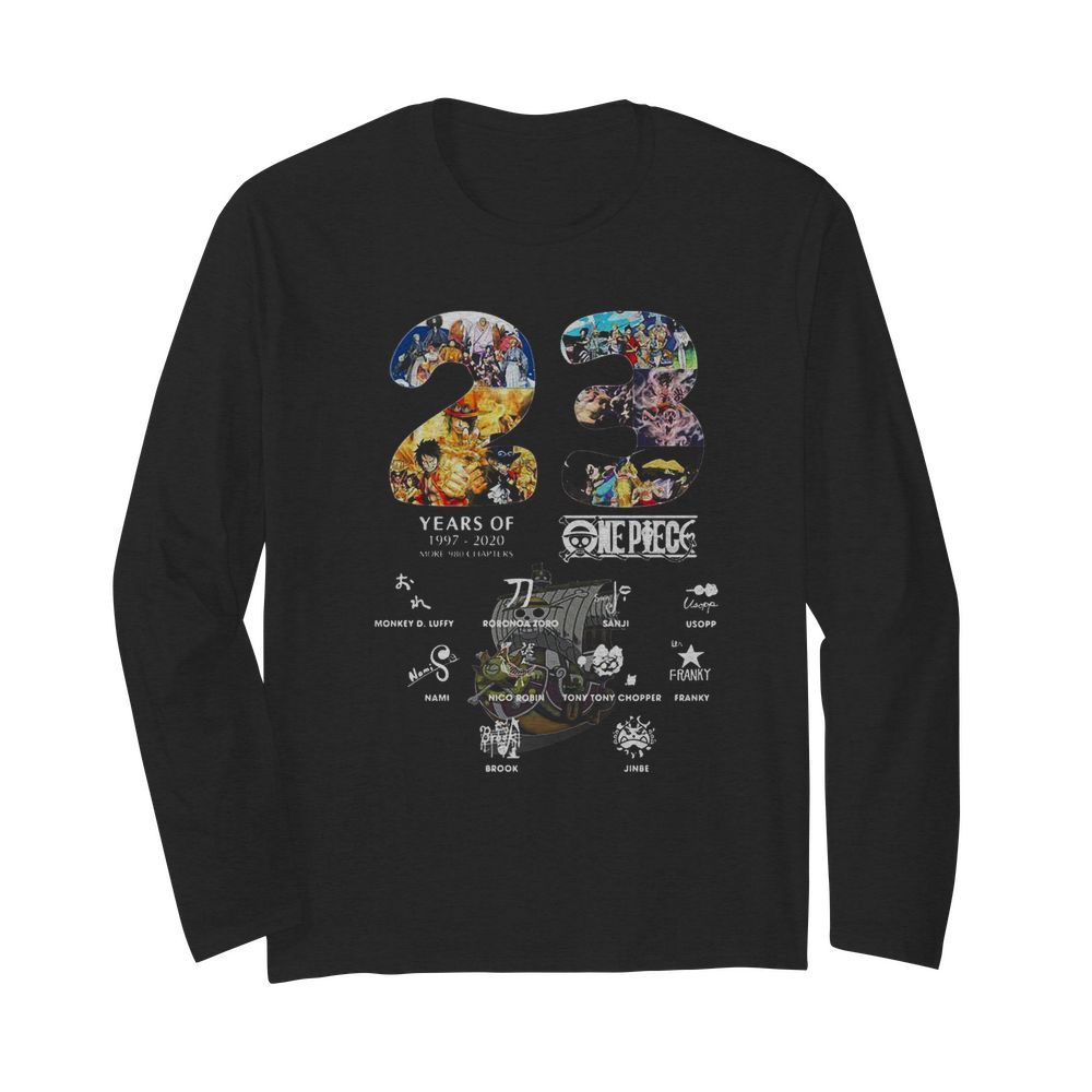 23 years of 1997 2020 more 980 chapter one piece signatures  Long Sleeved T-shirt 