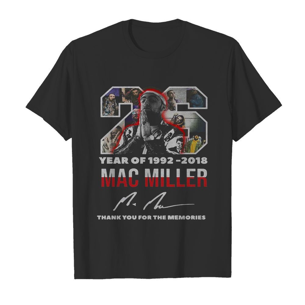 26 year of 1992 2018 mac miller thank you for the memories signature  Classic Men's T-shirt