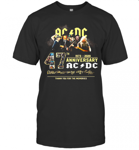 AC DC 47Th 1973 2020 Anniversary Thank You For The Memories T-Shirt