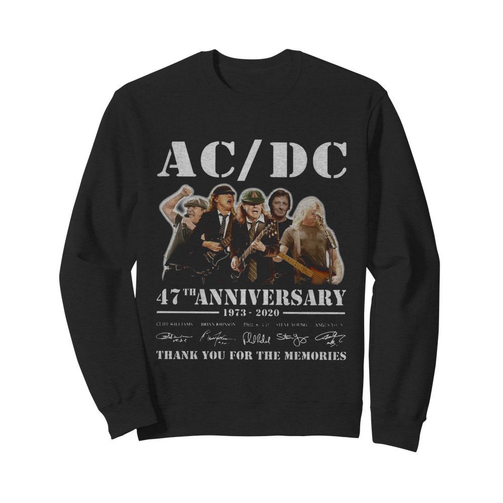 ACDC Band 47th Anniversary 1973-2020 Signatures  Unisex Sweatshirt