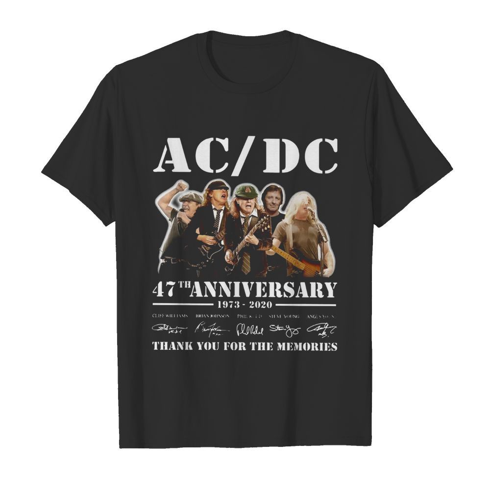 ACDC Band 47th Anniversary 1973-2020 Signatures shirt