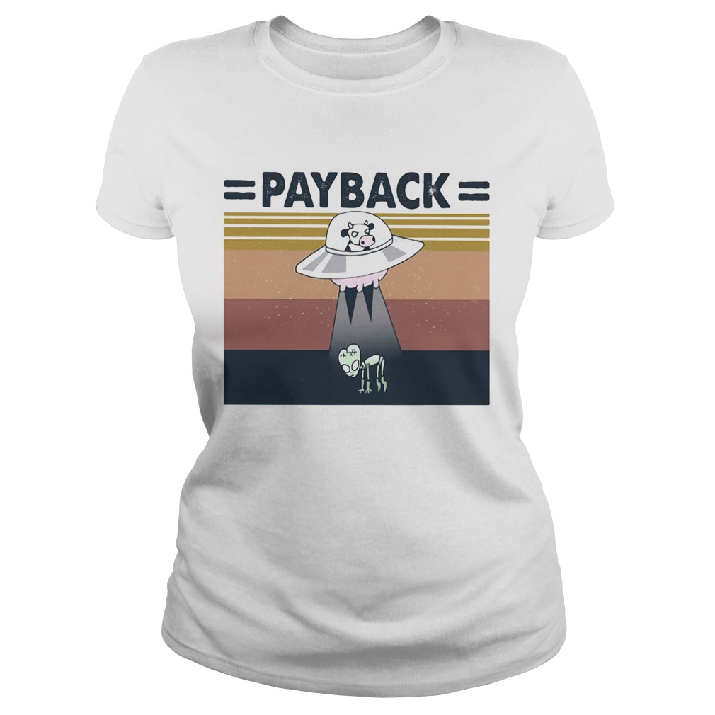 Alien UFO cow payback vintage retro  Classic Ladies