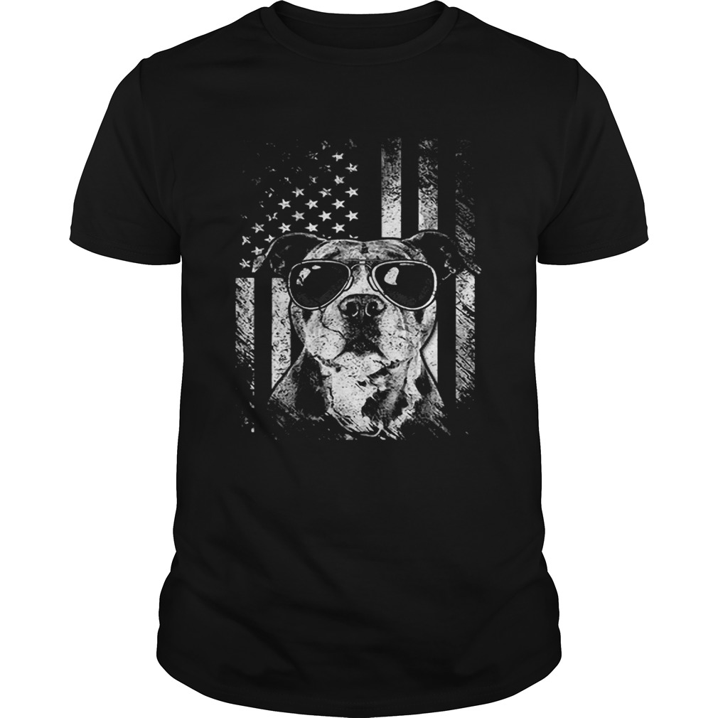 American Flag Pitbull Sunglass shirt