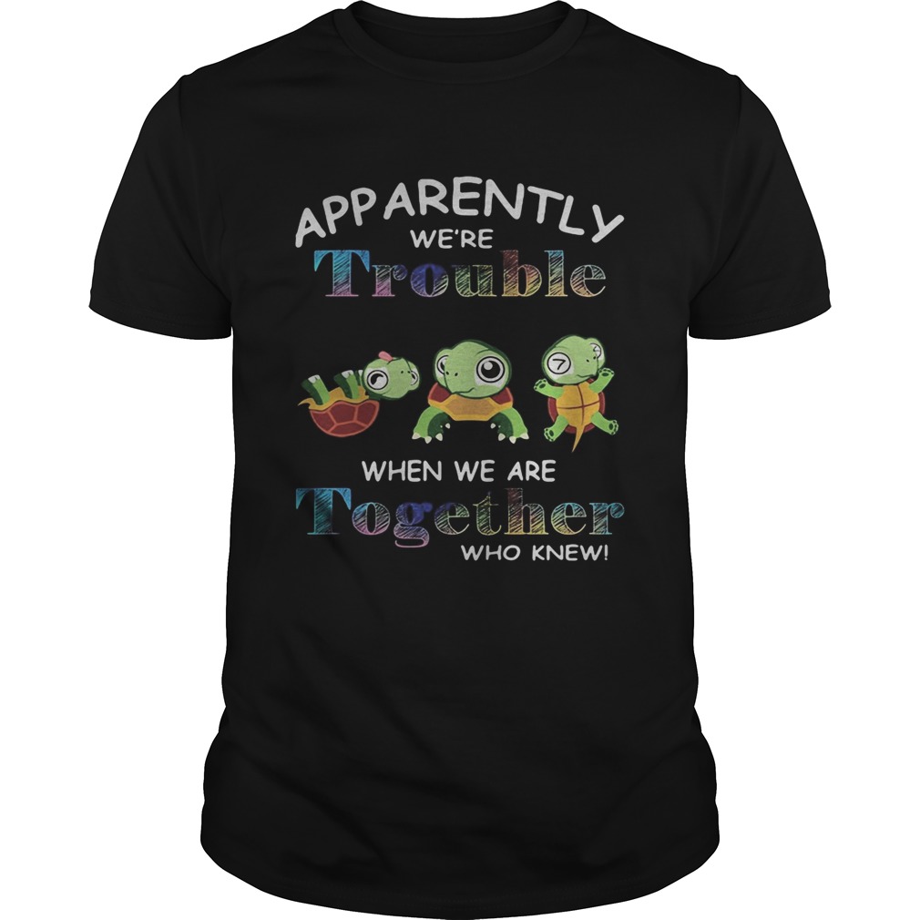 App Arently Were Trouble When We Are Together Who Knewn Turtle shirt