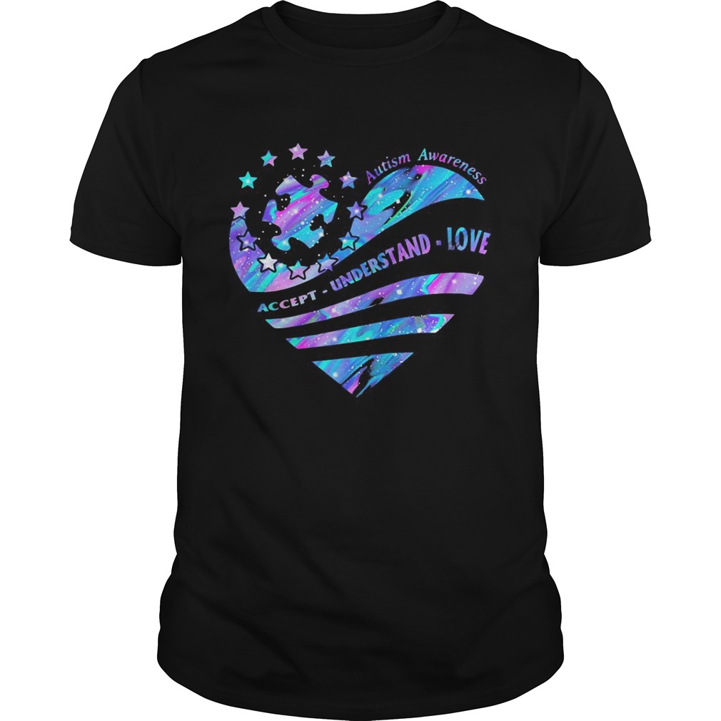 Autism Awareness Accept Understand Love Breast cancer heart shirt