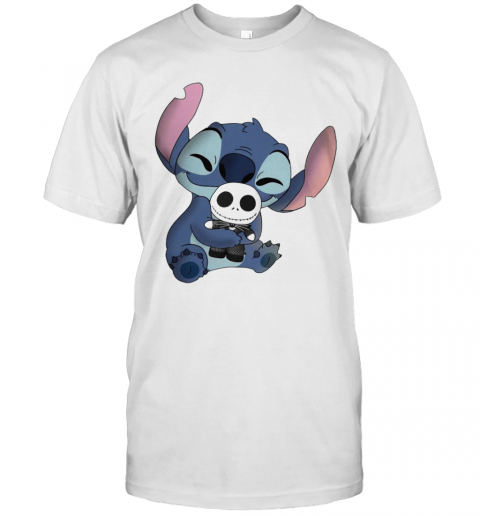 Baby Stitch Hug Baby Jack Skeleton T-Shirt