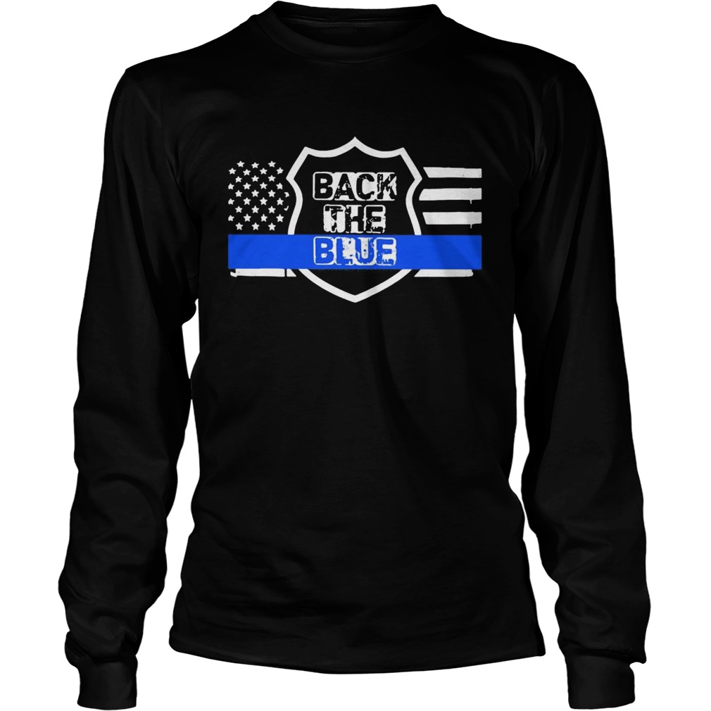 Back the blue american flag independence day  Long Sleeve