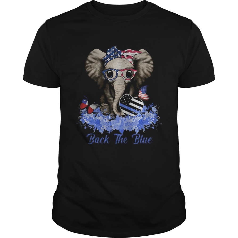 Back the blue elephant flower American shirt