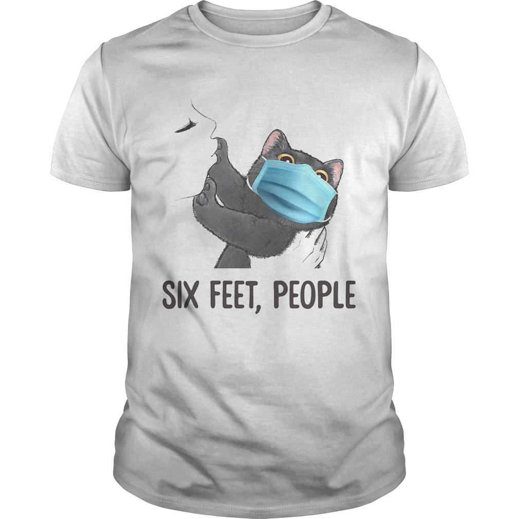 Black cat mask six feet people  Unisex