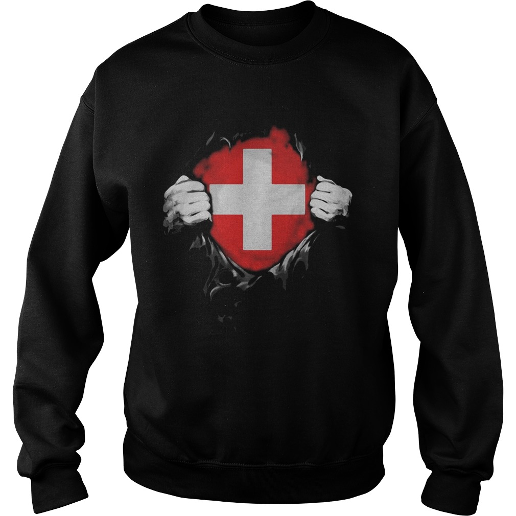 Blood insides switzerland flag  Sweatshirt