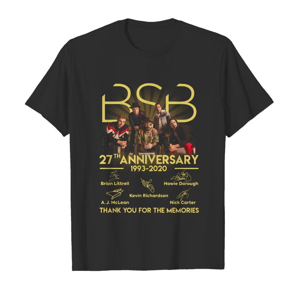 Bsb 27th Anniversary 1993 2020 Thank You For The Memories Signatures shirt