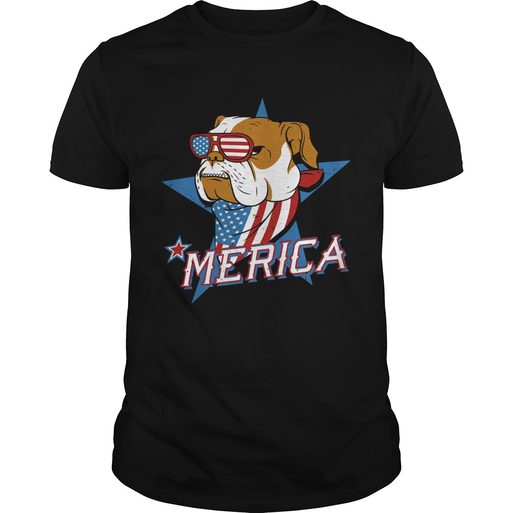 Bulldog merica american flag independence day  Unisex