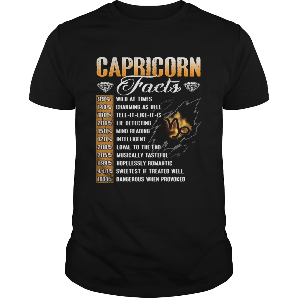 Capriconrn Facts Diamond Wild At Times Charming As Hell shirt