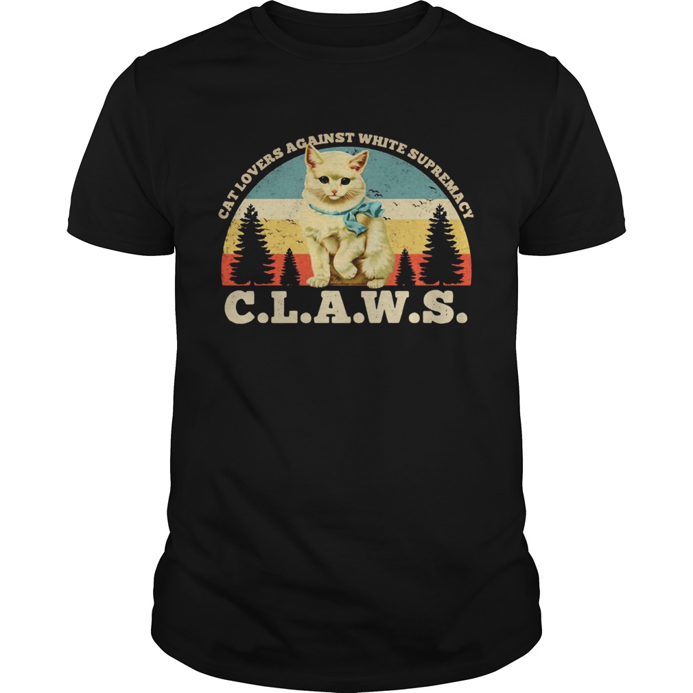 Cat Lovers Against White Supremacy Claws Vintage Retro shirt