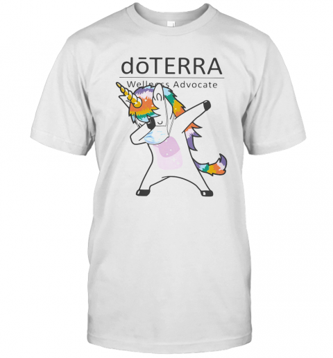 Dabbing Unicorn Mask Doterra Wellness Advocate Logo Coronavirus T-Shirt