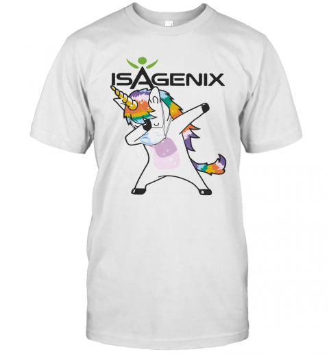 Dabbing Unicorn Mask Isagenix Logo Coronavirus T-Shirt