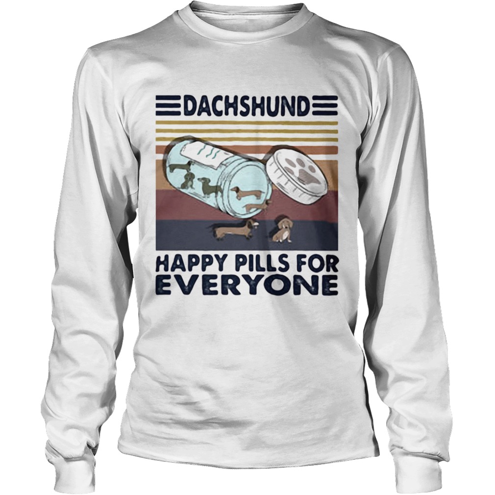 Dachshund Happy Pills for everyone Vintage retro  Long Sleeve