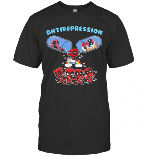 Deadpool And Unicorn Antidepression T-Shirt