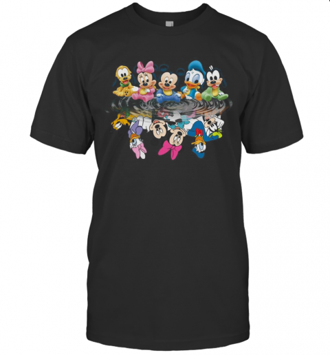 Disney Mickey Mouse Chibi Cute Water Mirror Reflection T-Shirt